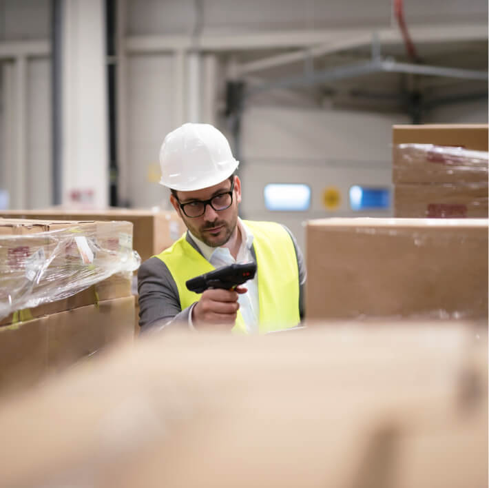 Man inspecting a cargo